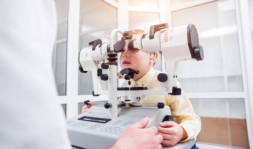a child getting an eye exam